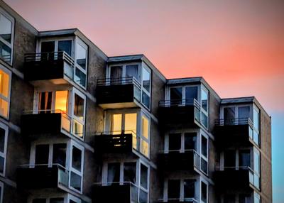 Abendrot über der Wohnbatterie